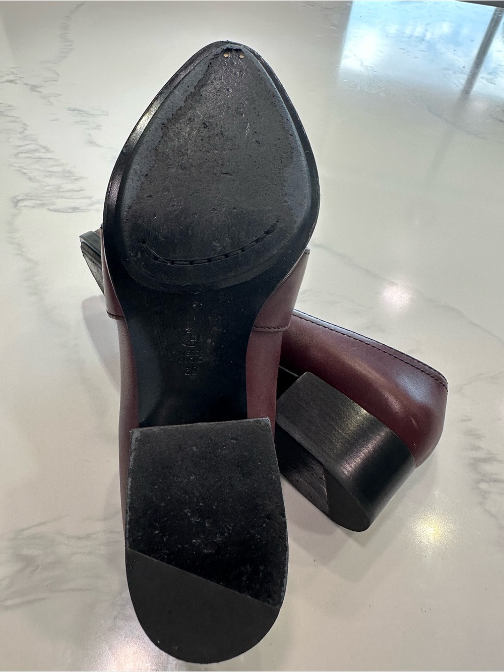 3.1 PHILLIP LIM WINN LOAFERS MALBEC MAROON LEATHER & PEARL ACCENTS W/SUEDE TOP 9 - Picture 7 of 16